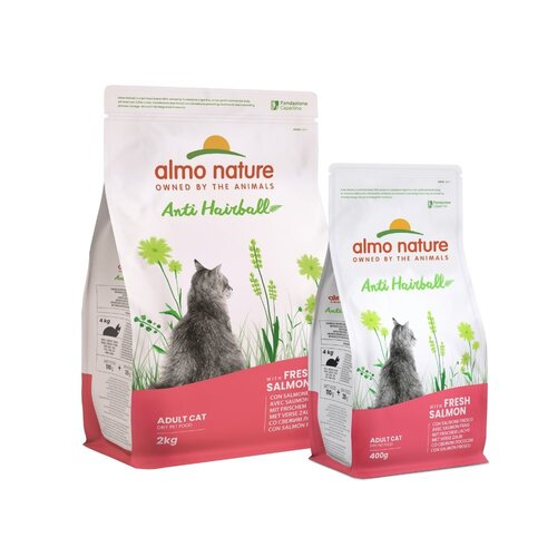 Almo Nature Anti Hairball Droogvoer Kat - Zalm of Kip - 400 g of 2 kg