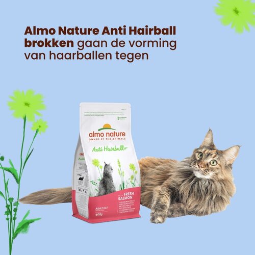 Almo Nature Anti Hairball Droogvoer Kat - Zalm of Kip - 400 g of 2 kg