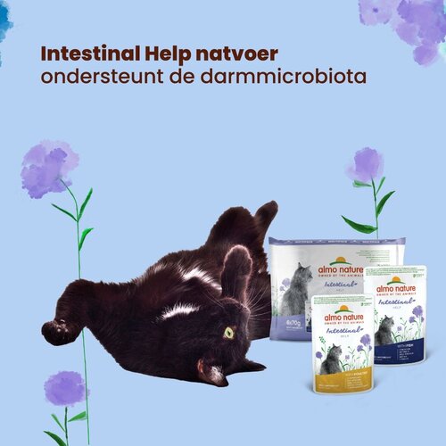 Almo Nature Intestinal Help Wet Food Cat - Multi Pack - Pouches with Fish and Poultry - 10 x 6 x 70g