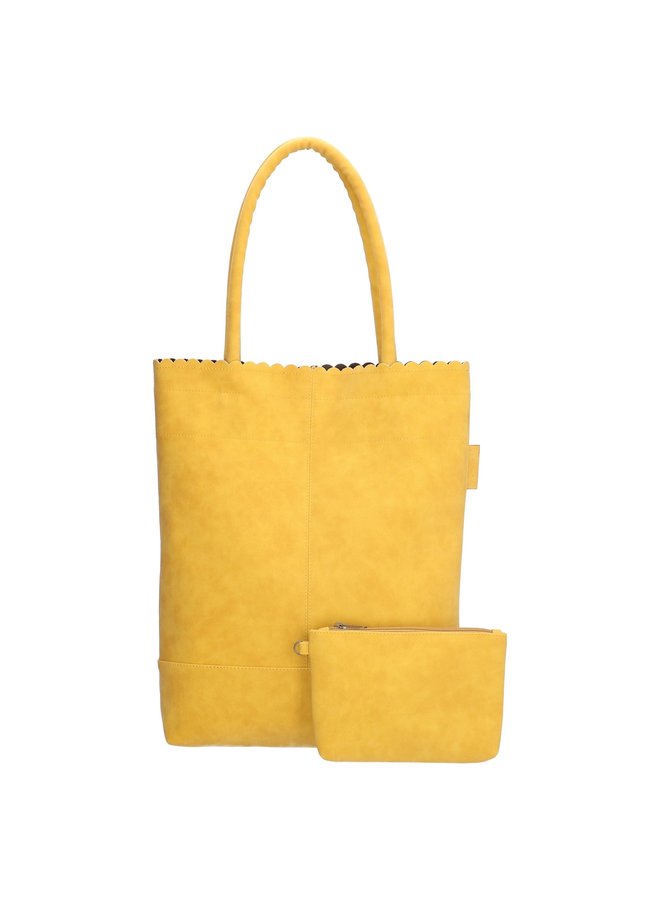 Beagles shopper tas met etui, geel