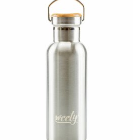 Weety Edelstahlflasche mit Bambusdeckel