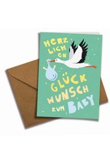 Saluti Klappkarte »Babyglück« mit Umschlag aus Recyclingpapier