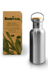 Bambaw Edelstahlflasche mit Bambusdeckel 350 ml