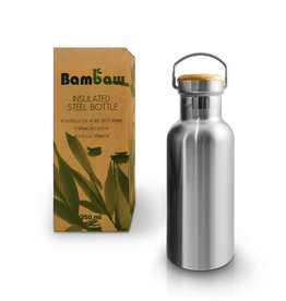 Bambaw Edelstahlflasche mit Bambusdeckel 350 ml