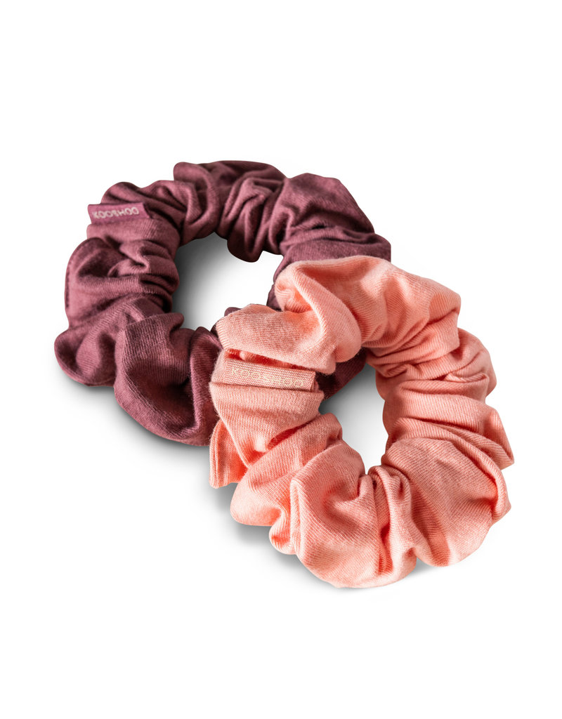 KOOSHOO Plastikfreie Scrunchies 2-er Pack / coral-rose