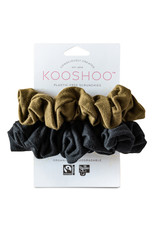 KOOSHOO Plastikfreie Scrunchies 2-er Pack /  schwarz-olive