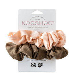 KOOSHOO Plastikfreie Scrunchies 2-er Pack / nude-walnuss