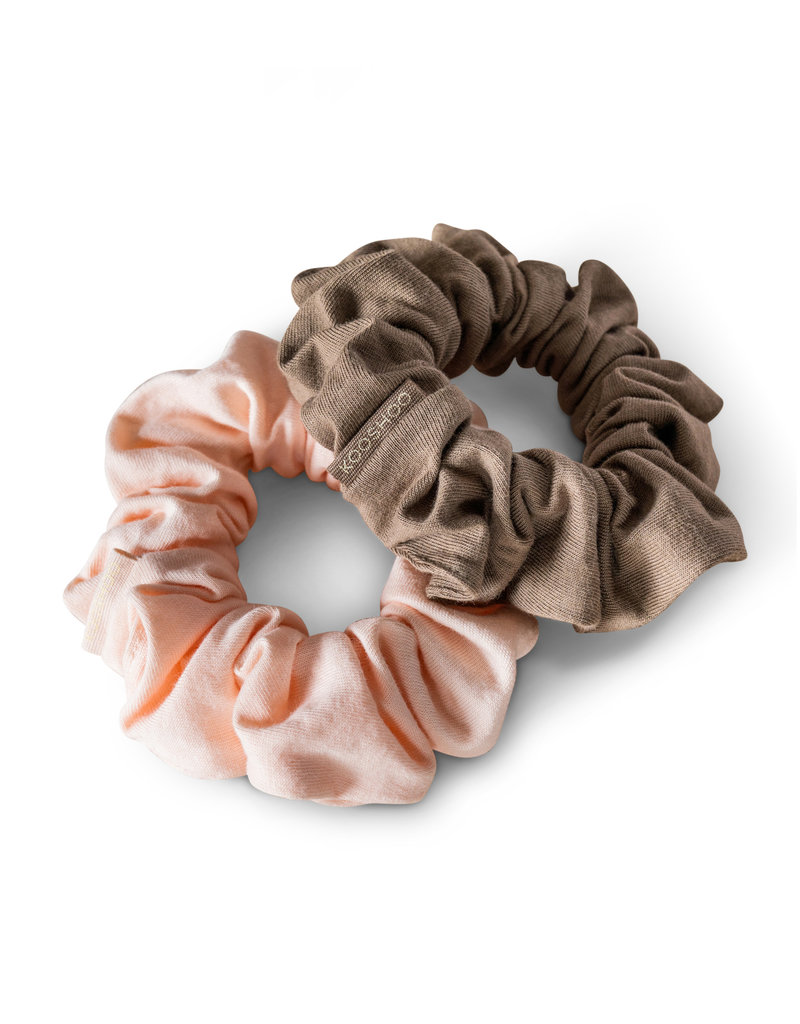 KOOSHOO Plastikfreie Scrunchies 2-er Pack / nude-walnuss