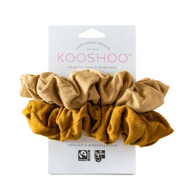 KOOSHOO Plastikfreie Scrunchies 2-er Pack / gold-sand