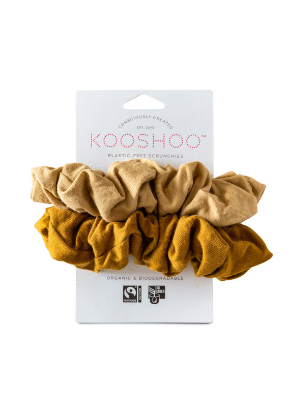 KOOSHOO Plastikfreie Scrunchies 2-er Pack / gold-sand