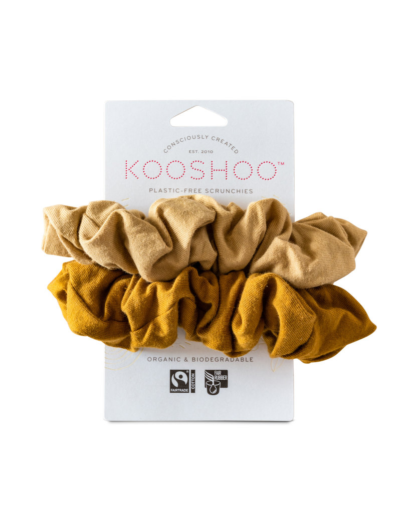KOOSHOO Plastikfreie Scrunchies 2-er Pack / gold-sand