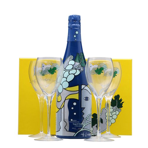 Taittinger Collection 1985 (met 4 glazen) als set collection Taittinger Collection 1985 (met 4 glazen) als set collection