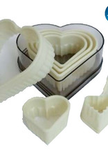 Silikomart Pastry cutters set heart, 7-piece (Serrated)