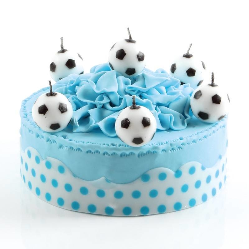 Candle football 3 cm  (6 pieces)