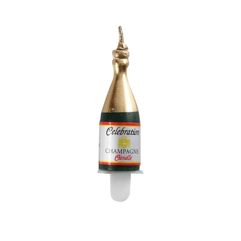 Candle champagne bottle 7 cm  (6 pieces)