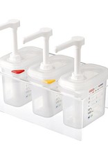 Sauce dispenser set 3 x 1/9 GN