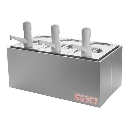 Stainless steel Sauce dispenser set 3 x 1/4 GN