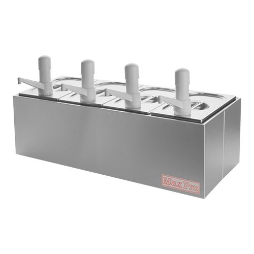 Roestvrijstalen Sausdispenser set 4 x 1/4 GN