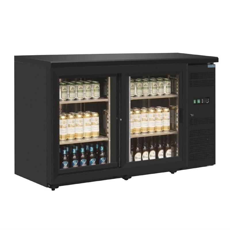 Polar Polar Bar Cooler, 350 Liter, zwei Klapptüren, Schwarz