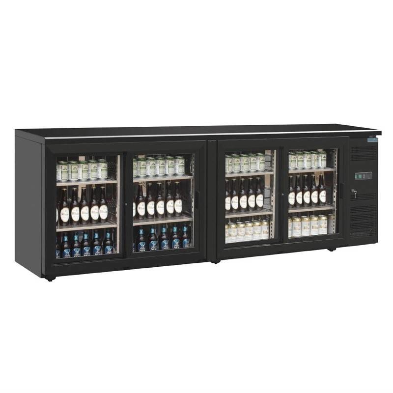 Polar Polar Bar Cooler, 698 liters, four swing doors, black