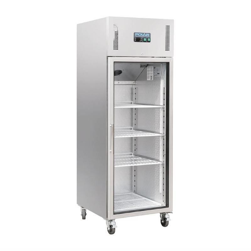 Polar Polar refrigerator 600 liters, stainless steel with glass door