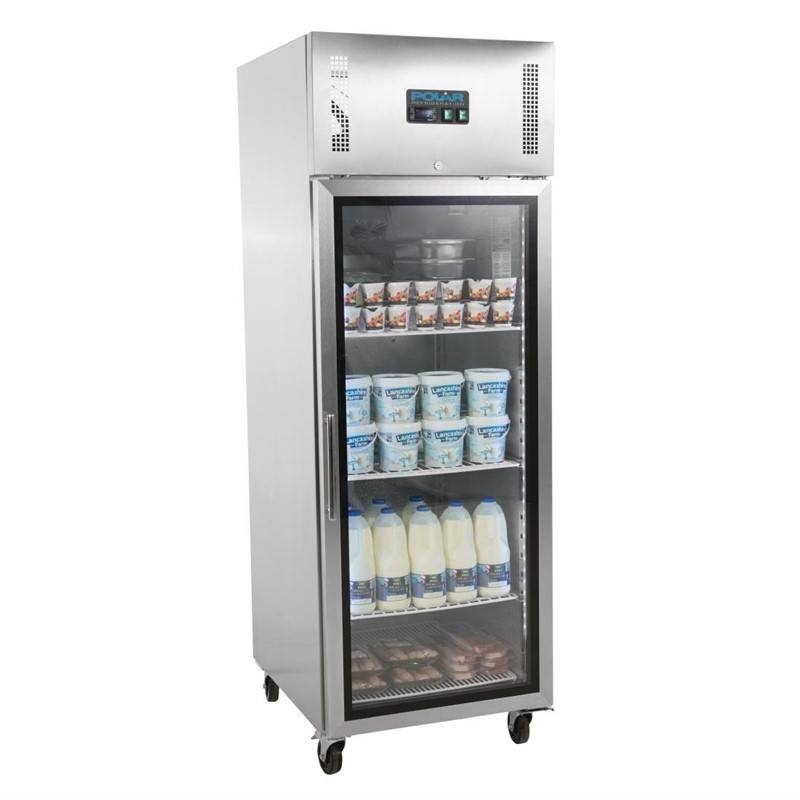 Polar Polar refrigerator 600 liters, stainless steel with glass door
