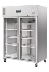 Polar Polar refrigerator 1200 liters, stainless steel with glass doors