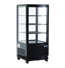 Polar Polar refrigerated display case, black, 68 liters