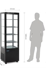 Polar Polar refrigerated display case, black, 235 liters