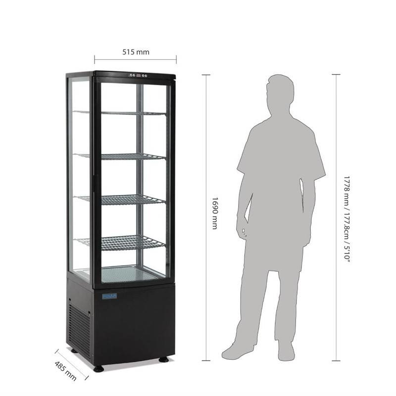 Polar Polar Kühlvitrine, schwarz, 235 Liter