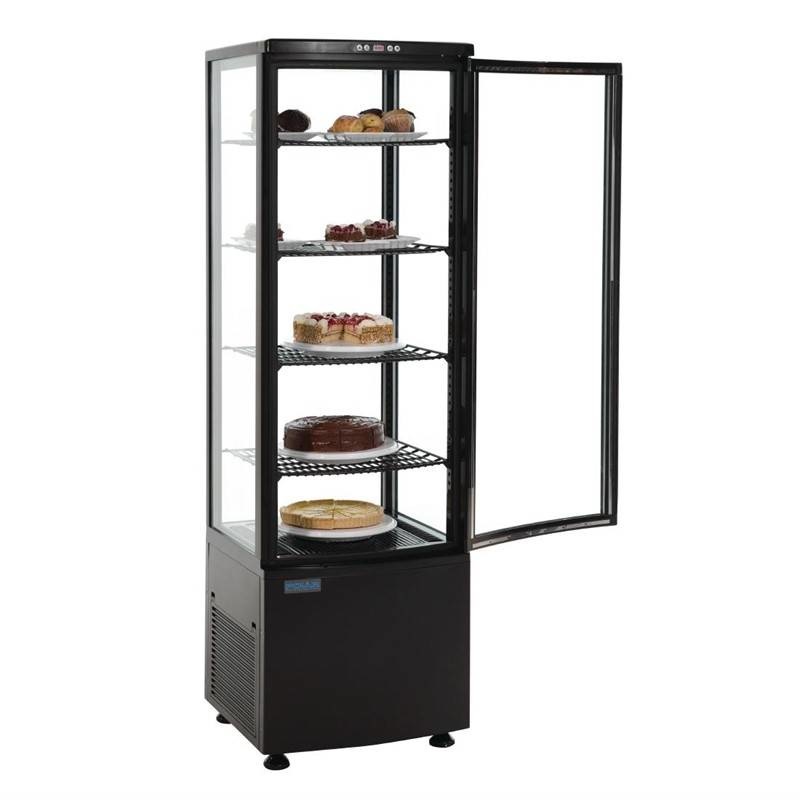 Polar Polar refrigerated display case, black, 235 liters