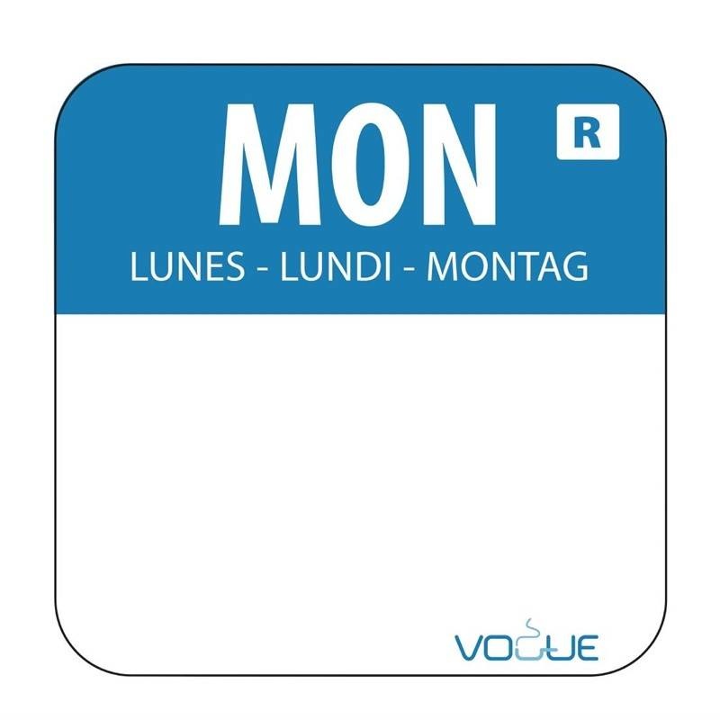 Vogue Dagstickers 2,5 cm afneembaar, 1000 stuks per rol