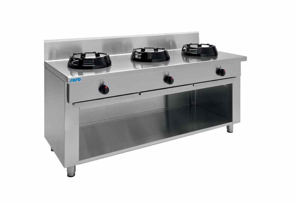 Saro Wok gas cooker with open stand and 2 or 3 burners