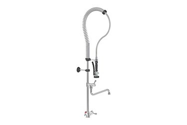 Prewash shower single hole with quartz-levers