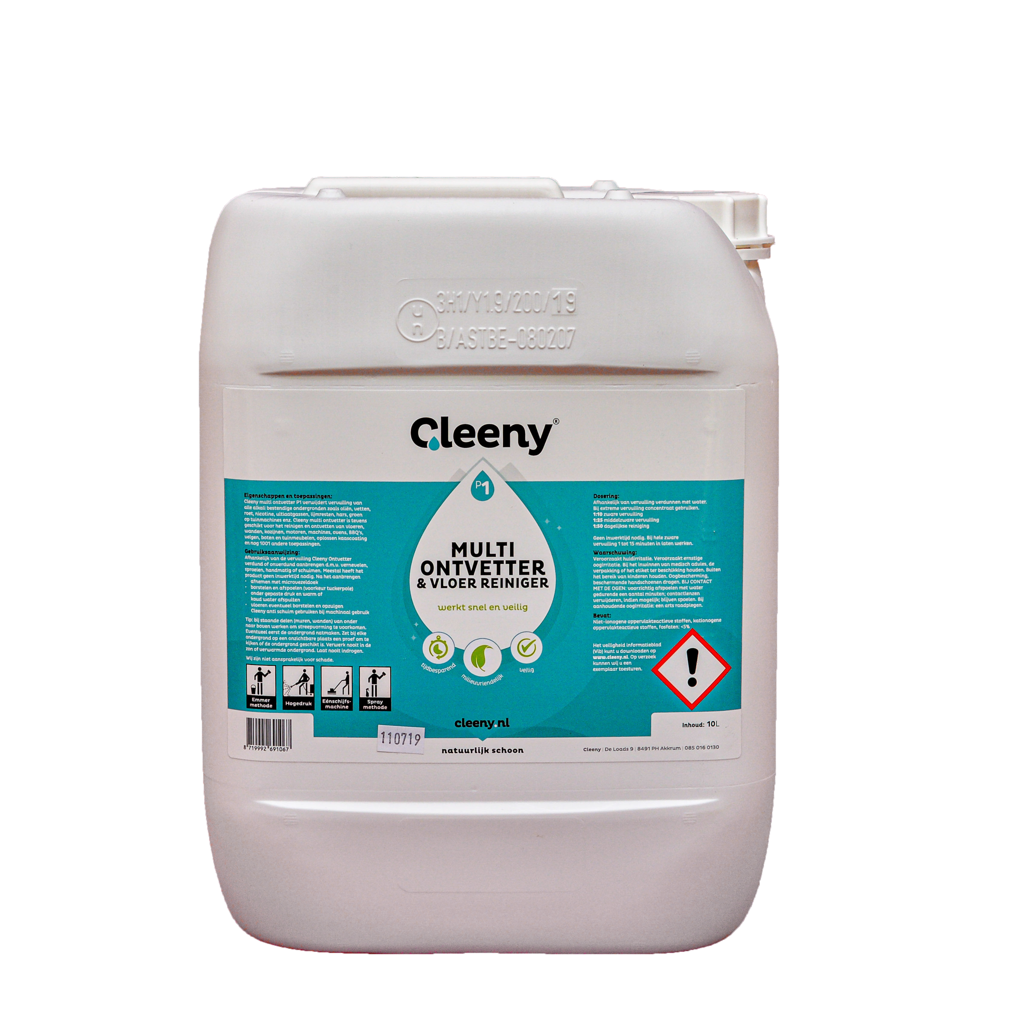 Cleeny Cleeny P1 ontvetter, 10 liter kan concentraat