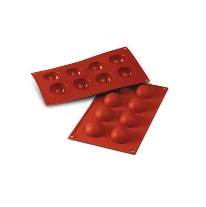 Silikomart Silicone bakmat - 8 halve bollen
