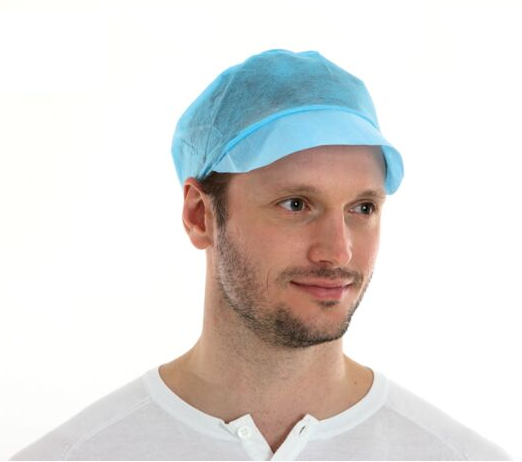 Hygiene cap with tip, blue