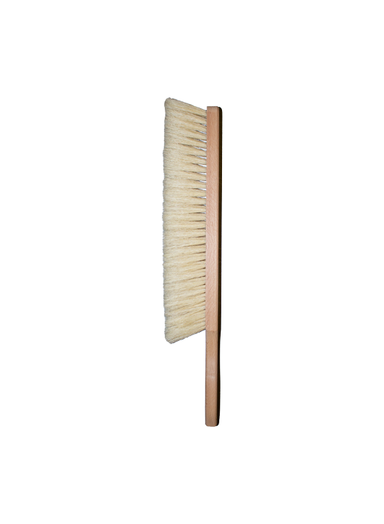 Flour brush with wooden handle