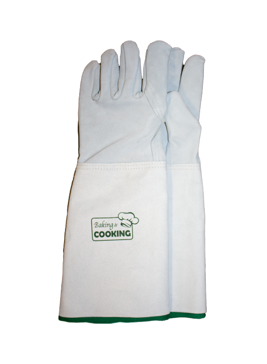 Baking & Cooking Leren ovenhandschoenen 5 vinger, lang