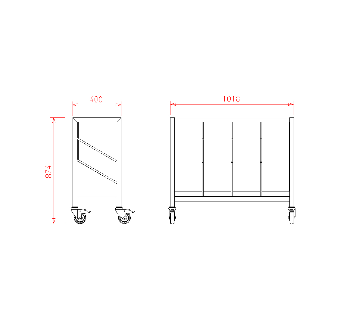 van 't Wout Stainless steel bag trolley- 4