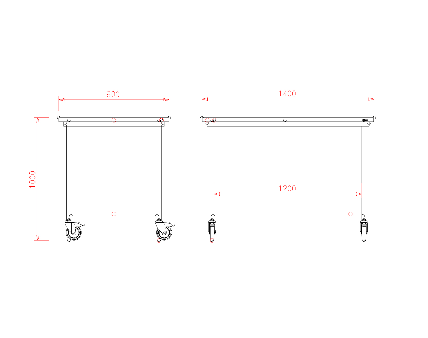 van 't Wout RVS werkbank 140 x 90 x 100 cm