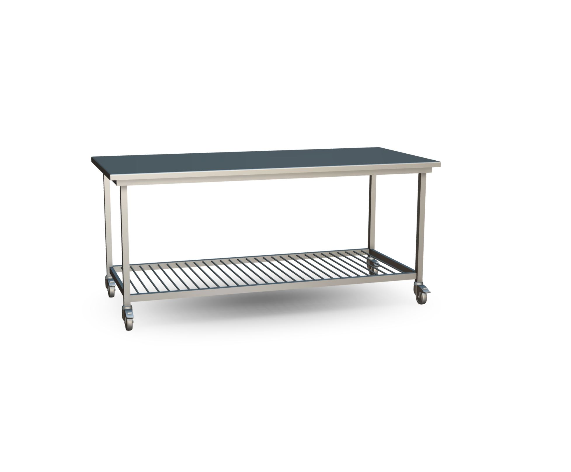 van 't Wout Stainless steel workbench 200 x 90 x 100 - slatted deck