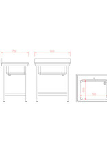 van 't Wout Stainless steel sink 90 x 70 x 100 cm van 't Wout Stainless steel sink 90 x 70 x 100 cm