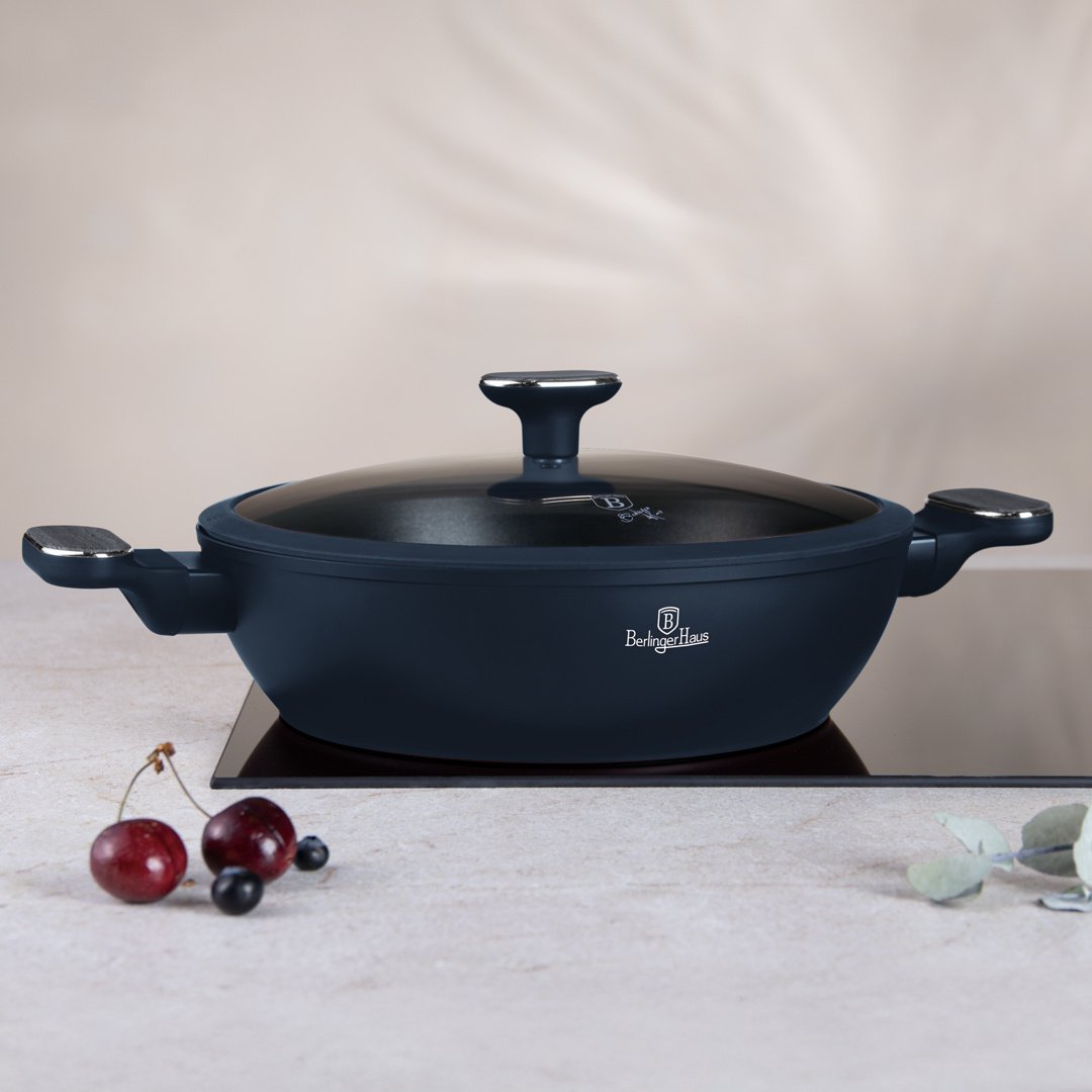 Berlinger Haus Berlinger Haus - Shallow pot with lid - Mat blue - Ø28 cm