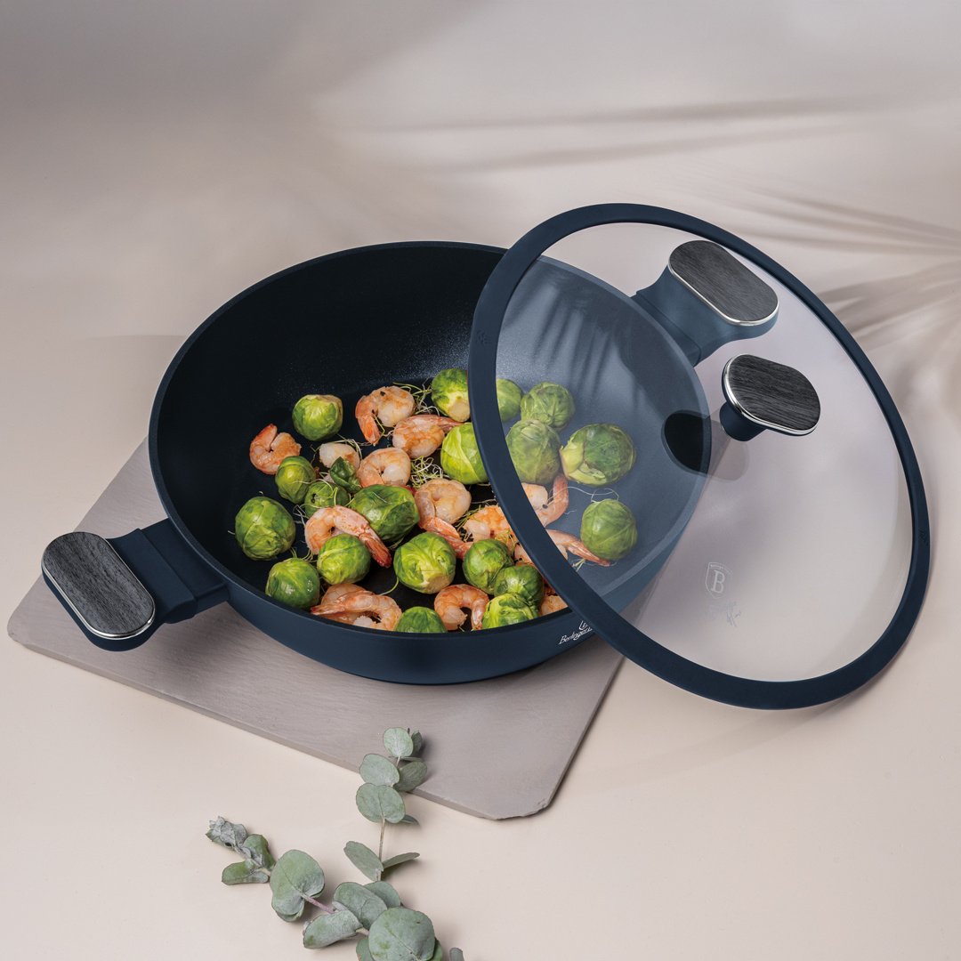 Berlinger Haus Berlinger Haus - Shallow pot with lid - Mat blue - Ø28 cm