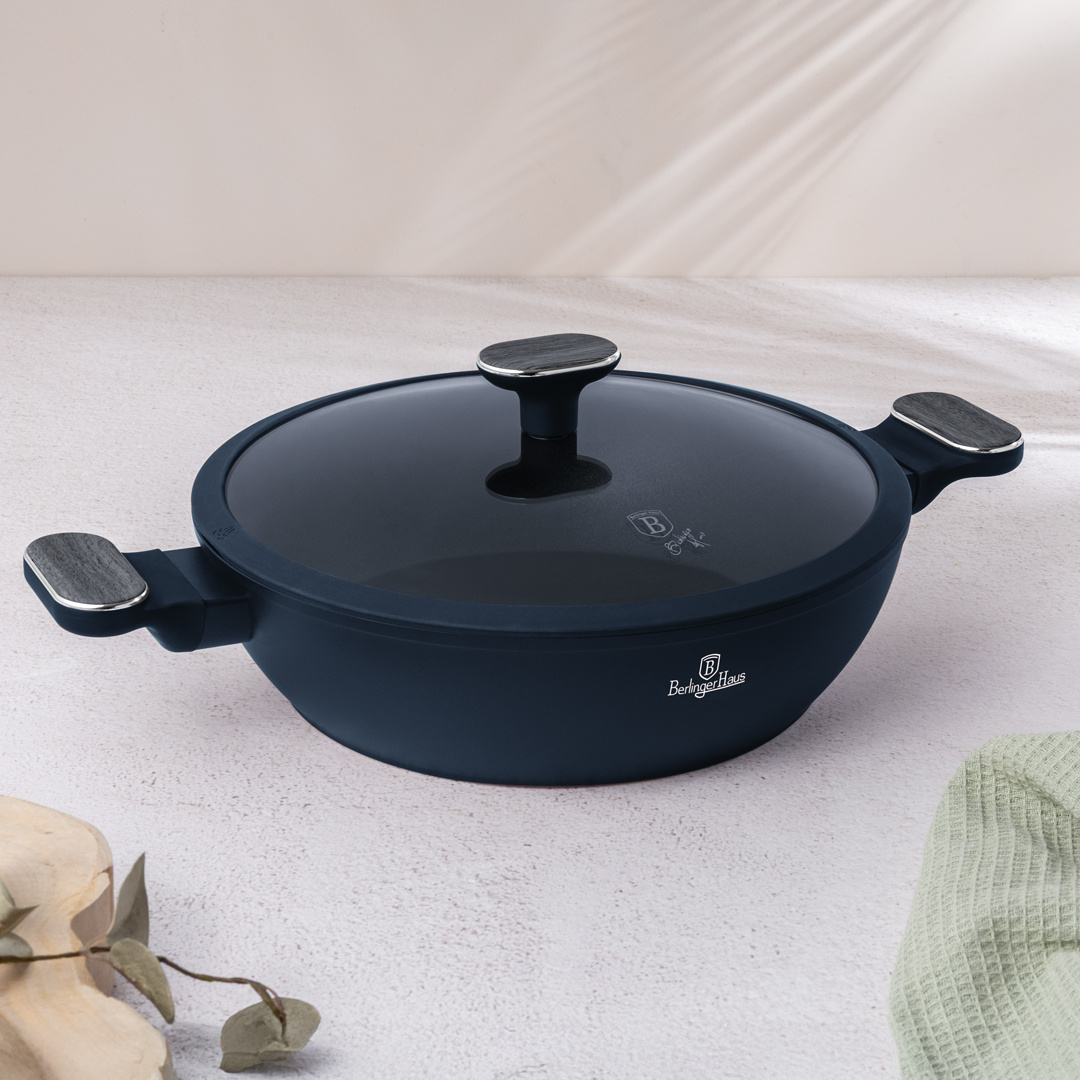 Berlinger Haus Berlinger Haus - Braadpan met deksel - Mat blauw - Ø28 cm