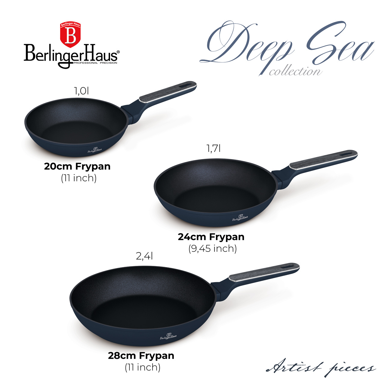 Berlinger Haus Berlinger Haus - Frypan set - Matt blue