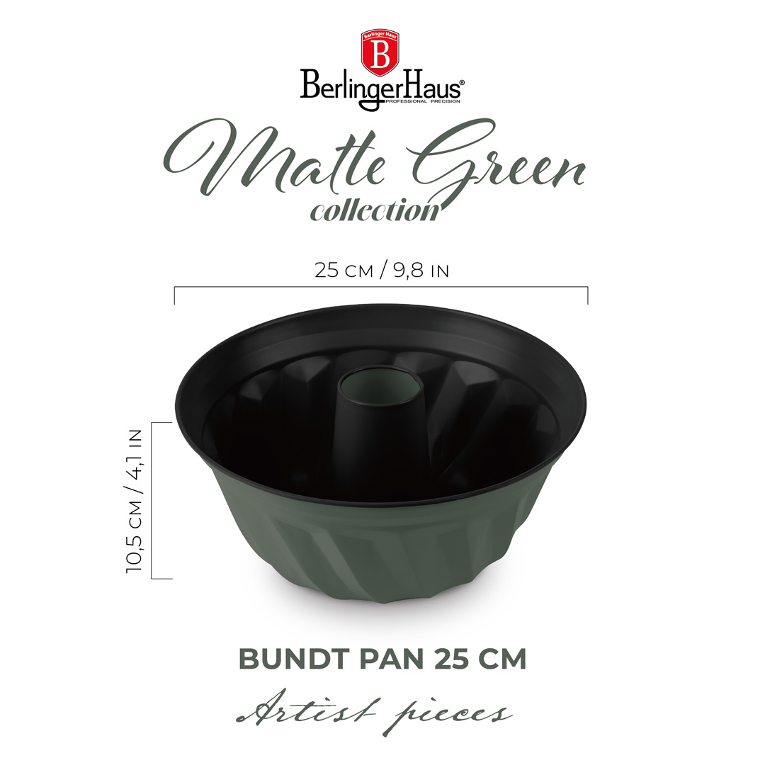 Berlinger Haus Berlinger Haus Rodon mould with plain rim - Ø25 cm - Matt green