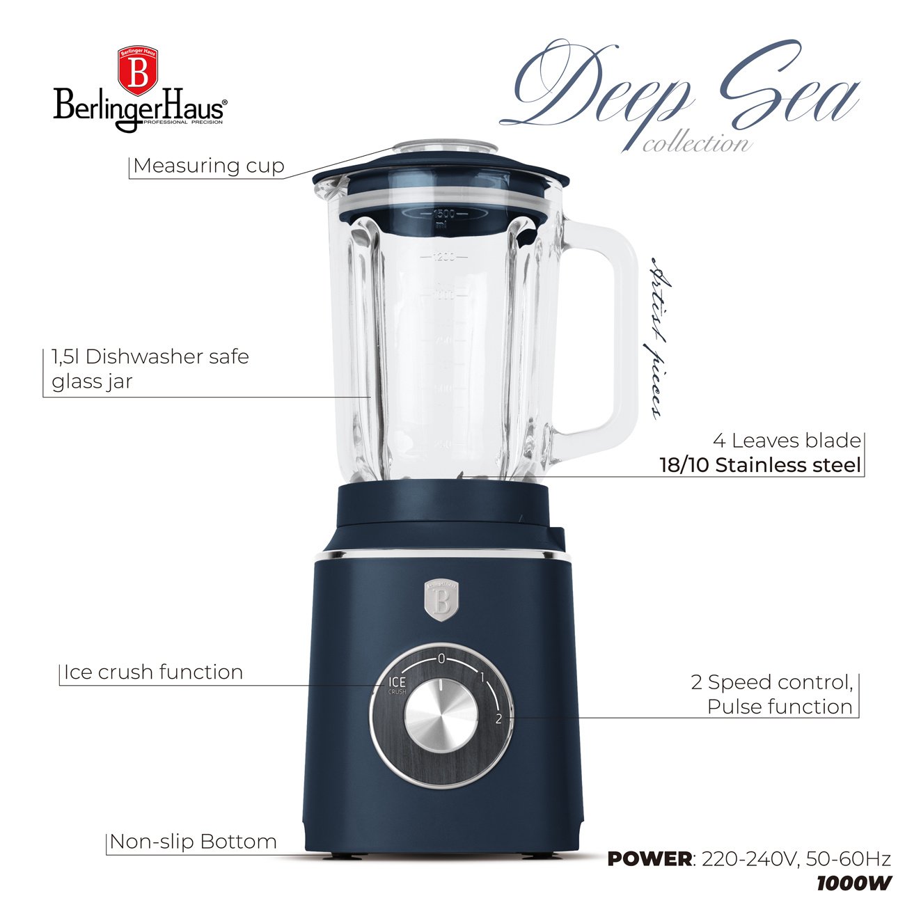 Berlinger Haus Berlinger Haus Blender - Mat blauw