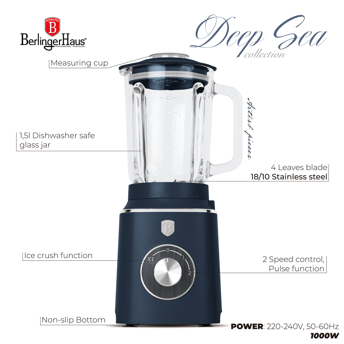 Berlinger Haus Berlinger Haus Blender / Mixer - Mattblau